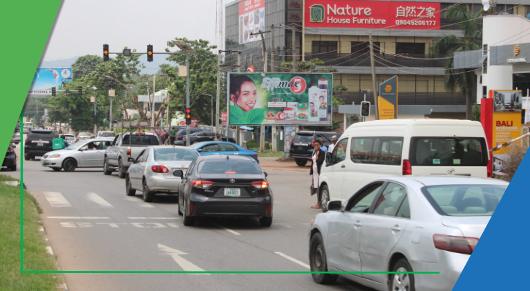 Billboard at Adetokunbo Ademola Crescent by Lobito Crescent, Abuja