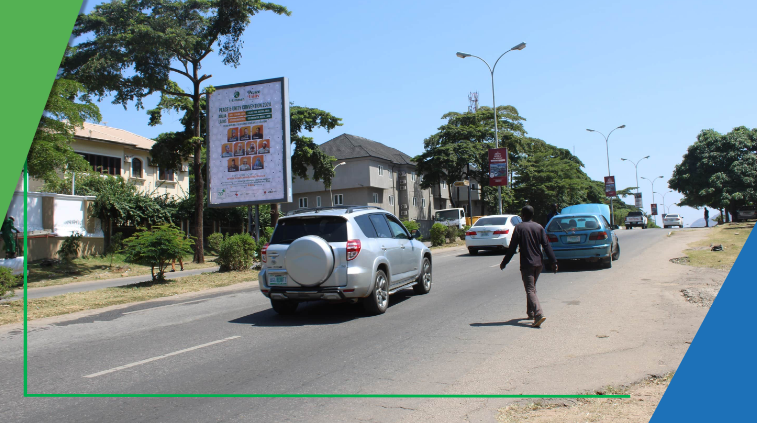 Billboard at Ibrahim Babangida Boulevard by Panama Street Maitama, Abuja