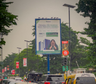 Billboard at Inner Marina Road adjacent Bank of Industry, Lagos Island