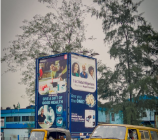 Billboard at Triangular lay-by on Town Planning Way by Industrial Avenue, Ilupeju, Lagos