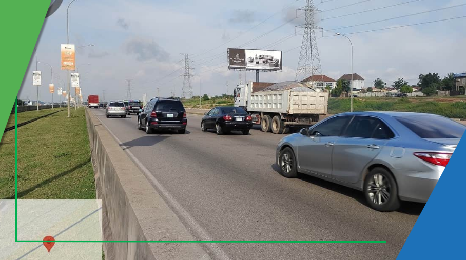 Billboard at Umar Musa Yar’Adua Way, by ACO, FTF Airport, Abuja
